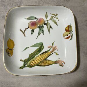 Vintage Royal Worcester Evesham Vale 11" Square Baking Serving Dish England